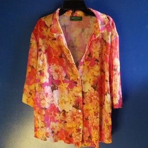 Pink Flower Womens Blouse